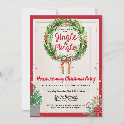 Jingle and Mingle Kerstparty open house Kaart (Voorkant)