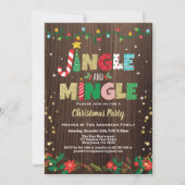 Jingle and Mingle Kerstparty roestvrij hout Kaart (Voorkant)