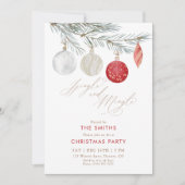 Jingle and Mingle Ornament Christmas Party Kaart (Voorkant)