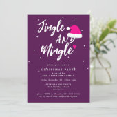 Jingle and mingle script Kerstparty paars Kaart (Staand voorkant)