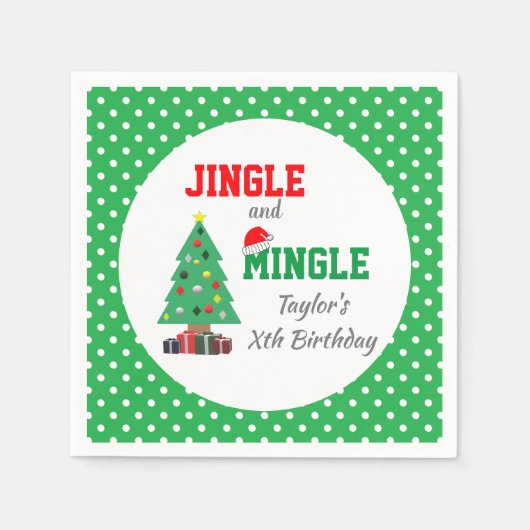Jingle And Mingle Verjaardag Servet (Voorkant)