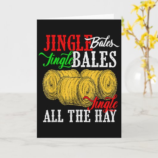 Jingle Bales Jingle Bales Jingle All The Hay Farm  Kaart (Gele Bloem)