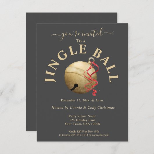 JINGLE BALL, Vakantigeuitnodiging met Jingle Bell (Voorkant / Achterkant)