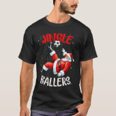 Jingle Ballers Funny Santa Football Christmas Socc T-shirt (Voorkant)
