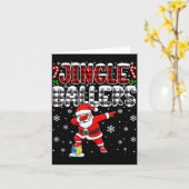 Jingle Ballers Geruite Kerstman Dabbing Volleybal  Kaart (Gele Bloem)