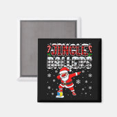Jingle Ballers Plaid Santa Dabbing Volleyball Chri Magneet (Voorkant / Achterkant)