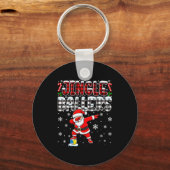 Jingle Ballers Plaid Santa Dabbing Volleyball Chri Sleutelhanger (Voorkant)