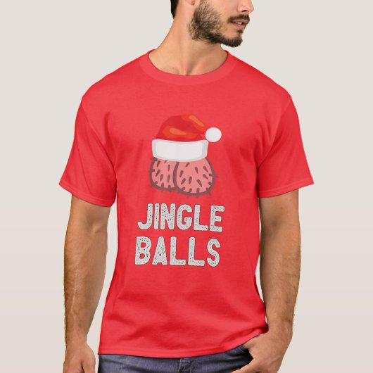 Jingle Balls Funny Santa Kerstfeestdag T-shirt (Voorkant)