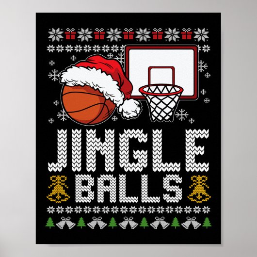 Jingle Balls Lelijke Kerst Pyjama Cool Sport X-MA Poster (Voorkant)