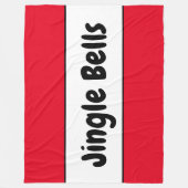 JINGLE BALLS Retro Tekst Helder Rood Witte Strepen Fleece Deken (Voorkant)