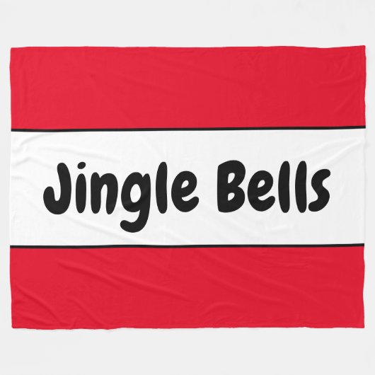 JINGLE BALLS Retro Tekst Helder Rood Witte Strepen Fleece Deken (Voorkant (Horizontaal))