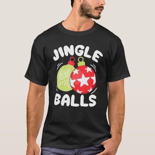 JINGLE BALLS Tinsel Funny Couple Kerstmis T-shirt (Voorkant)