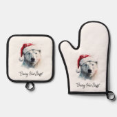 Jingle Bear Joy, custom Ovenwant & Pannenlap Set (Voorkant)