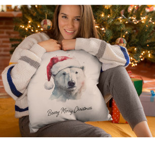 Jingle Bear Joy, op maat gemaakt Kussen