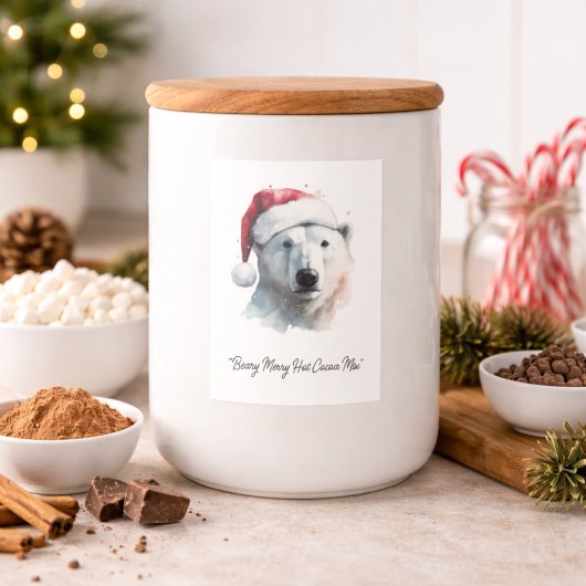Jingle Bear Joy, op maat gemaakt Voedselcontainer Etiket