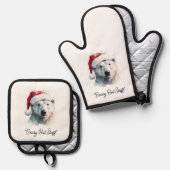 Jingle Bear Joy, op maat Ovenwant & Pannenlap Set (Voorkant / Achterkant)