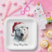 Jingle Bear Joy, op maat Papieren Bordje (Feest)