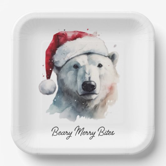 Jingle Bear Joy, op maat Papieren Bordje (Voorkant)