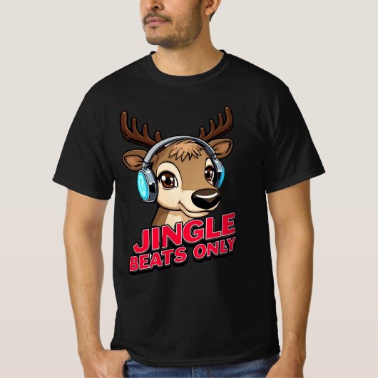 Jingle Beats Only – Musical Christmas Design T-shirt (Voorkant)