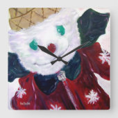 Jingle Beer Vierkante Klok (Voorkant)