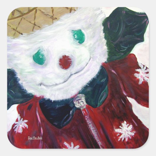 Jingle Beer Vierkante Sticker (Voorkant)