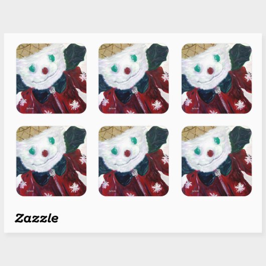 Jingle Beer Vierkante Sticker (Vel)