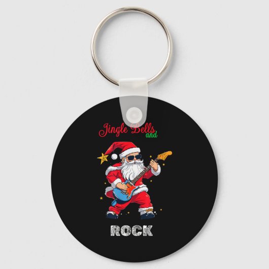 Jingle Bell And Rock Christmas Santa Rolling Playi Sleutelhanger (Voorkant)