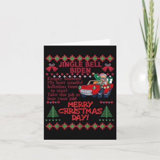 Jingle Bell Biden Kerstmis Santa Trump Lelijke Ker Kaart (Voorkant)