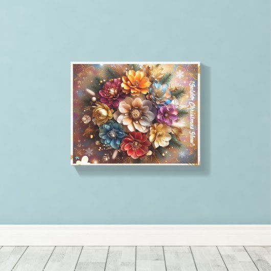 Jingle Bell Blooms Canvas Afdruk (Insitu (Houten vloer))