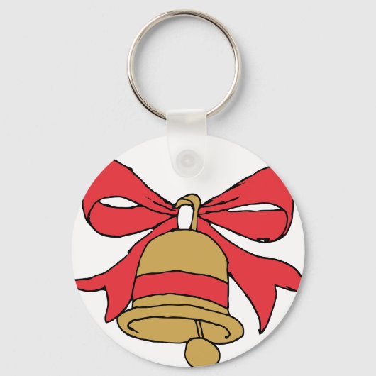 Jingle Bell Cartoon Kerstmis Bells Clipart Clip Sleutelhanger (Voorkant)