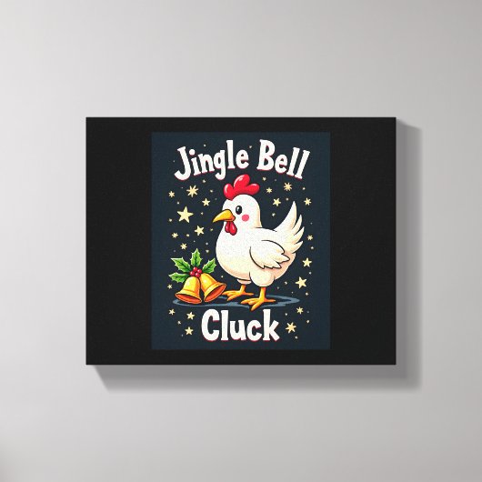 Jingle Bell Cluck Chicken Canvas Afdruk (Voorkant)