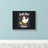Jingle Bell Cluck Chicken Canvas Afdruk (Insitu (Houten vloer))