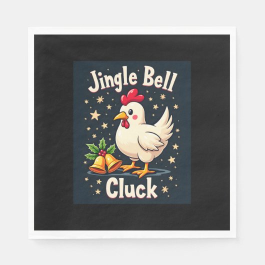 Jingle Bell Cluck Chicken Servet (Voorkant)