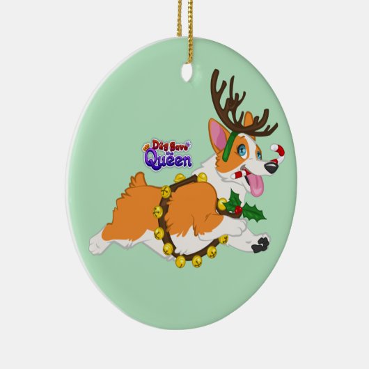 Jingle Bell Corgi- Ornament (Rechts)