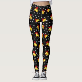 Jingle bell en sterren Kerstzwart Leggings