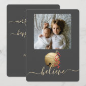 JINGLE BELL, FOTO KERSTMIS FEESTDAGENKAART (Voorkant / Achterkant)