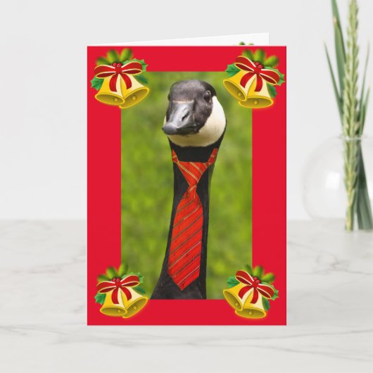 Jingle Bell Goose Kerstmis Feestdagen Kaart (Voorkant)