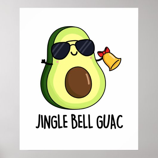 Jingle Bell Guac Funny Avocado Kerstmis Poster (Voorkant)