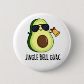 Jingle Bell Guac Funny Avocado Kerstmis Ronde Button 5,7 Cm (Voorkant)