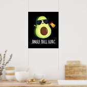 Jingle Bell Guac Funny Christmas Pun Dark BG Poster (Keuken)