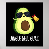 Jingle Bell Guac Funny Christmas Pun Dark BG Poster (Voorkant)