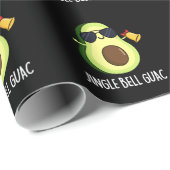 Jingle Bell Guac Grappige Avocado Pun Donker BG Cadeaupapier (Rol Hoek)