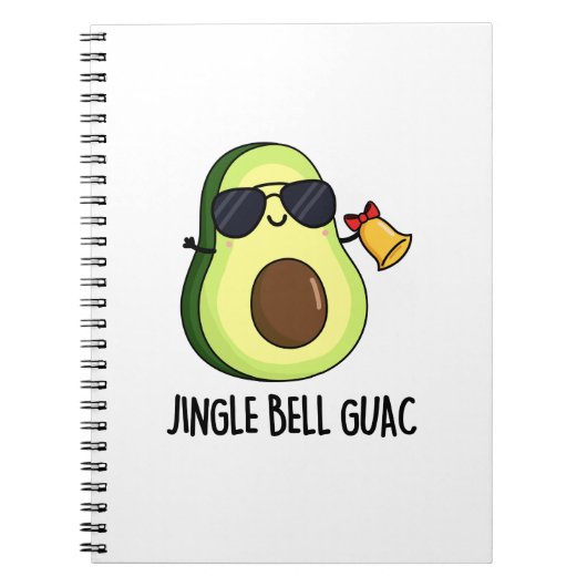 Jingle Bell Guac Grappige Avocado Punt Notitieboek (Voorkant)