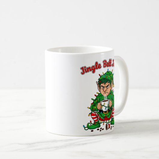 Jingle Bell Java Funny Elf Coffee Design Koffiemok (Voorkant rechts)