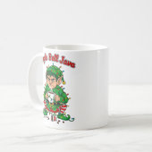 Jingle Bell Java Funny Elf Coffee Design Koffiemok (Voorkant links)
