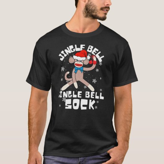 Jingle Bell Jingle Bell Sock Funny Sock Monkey Chr T-shirt (Voorkant)