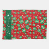 Jingle Bell Kerst Ornament Patroon Theedoek (Horizontaal)