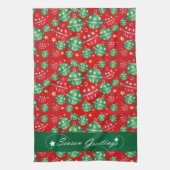 Jingle Bell Kerst Ornament Patroon Theedoek (Verticaal)