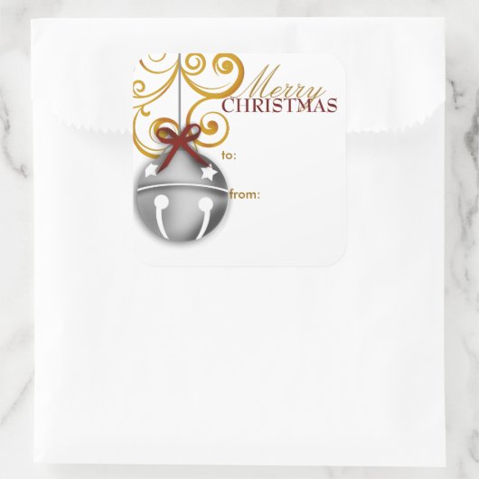 Jingle Bell kerstcadeau Label Sticker (Tas)