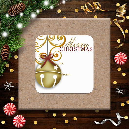 Jingle Bell kerstcadeau Label Sticker